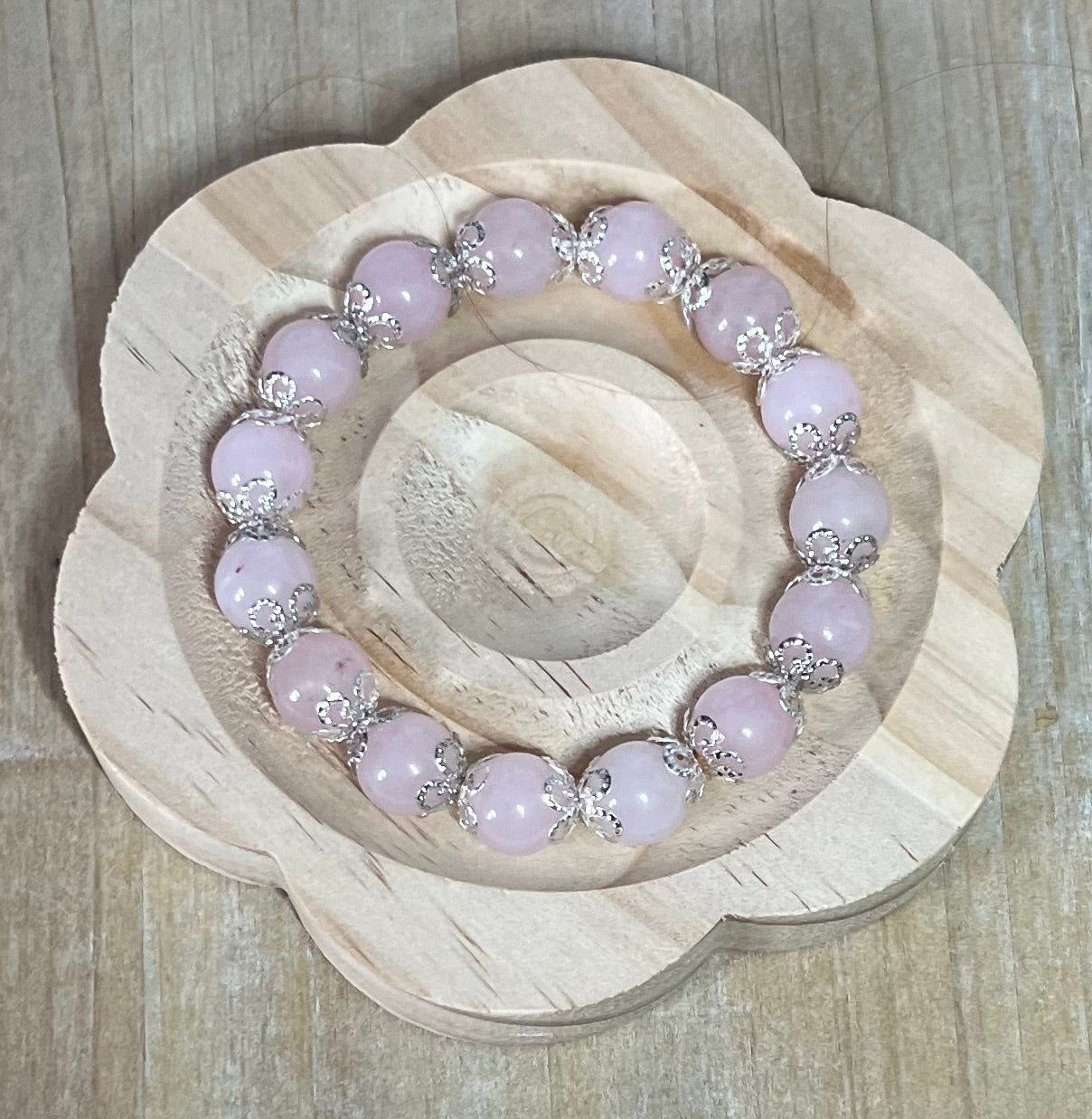 Pink Beaded Elasticated Bracelet