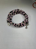 Faceted Beaded Paw & Bone Wrap Bracelet